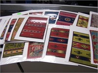 25 NATIVE AMERICAN 5.5" x 8" FABRIC SWATCHES-FLAGS