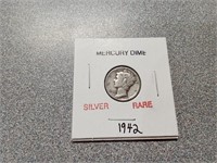 1942 mercury silver dime coin