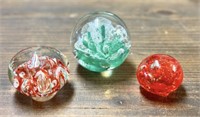 Three Unique Glass Paperweights