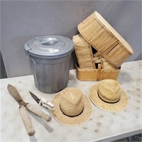 2 Snips, Garbage Cans, Bushel Baskets, Hats