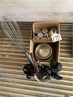 Lg. Whisk, Bowls, Utensils, and Creamers