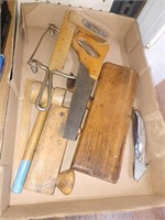 Box Lot of Various Vtg. Wood Working Tools, Wood