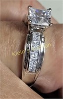 princess cut bridal style ring rhodium?