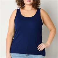 Blue U Neck Tank Top - Plus Size - Big & Tall -3XL