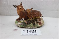 Homco Deer & Baby Fawn Figurine