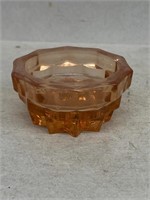 Pink Indiana glass candle holder