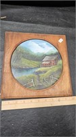 Handpainted Grist Mill on Wood Plaque