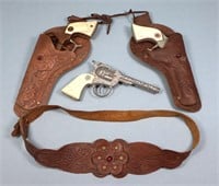 3 Cap Guns + Leather Hollsters & Belt