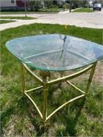 Brass Glass Top Table 2.5 feet across