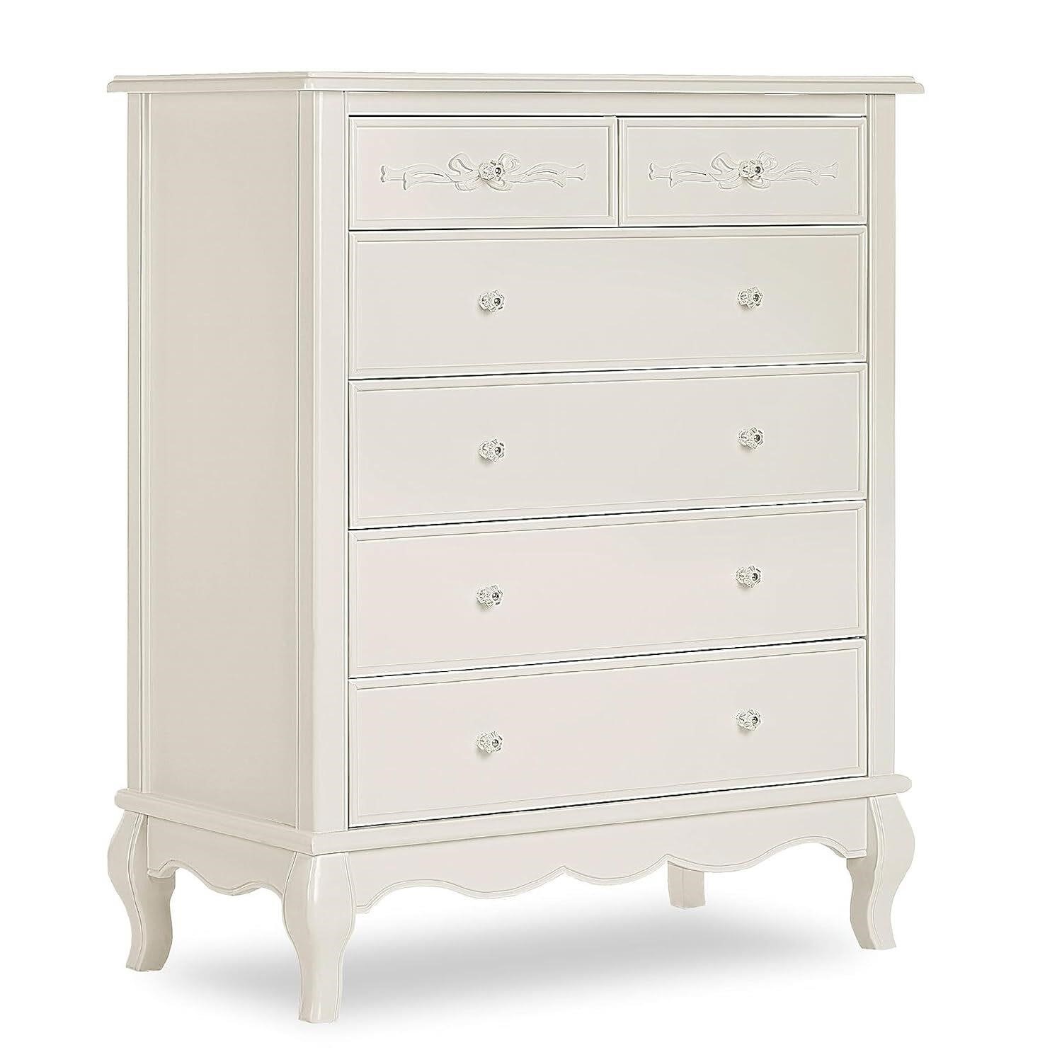 Evolur Aurora 6 Drawer  Ivory Lace