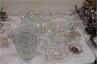 LOT OF ASSORTED PRESSED GLASS