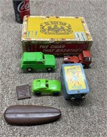 Cigar box & kids toys