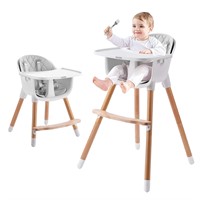 IKARE Wooden Natural Baby High Chair W/Removable T