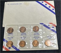 1982 7 Different Lincoln Cent Varieties Unc w/
