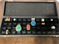 Costume Jewelry Rings w/ Jewelry Case