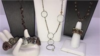 Neutral Tones Necklaces, Ring & Bracelet