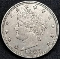 1883 No Cents Liberty V Nickel BU