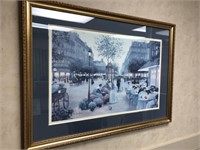 Large Gold Framed  French Quarer Decorator Pic