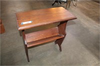 Wood Occasional Side Table w/ Book Storage