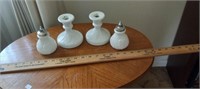 Imperial Milk Glass S&P + Candleholders