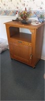 Oak Rolling Kitchen / Microwave Cart