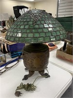 Tiffany Metal Table Lamp 1746 19"H w/ Tiffany