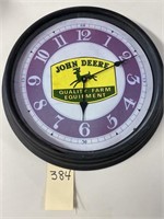 L384- John Deere Plastic Clock- some damage