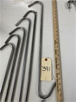 L391- 6  Stainless Steel Meat Hooks - 24 inch