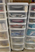 7 DRAWER PLASTIC TOTE WITH SEWING