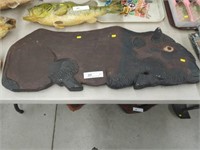 Carved Buffalo Wooden Double Sided Plaque