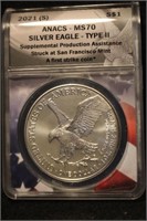 2021-S MS70 Type 2 1oz .999 Pure Silver Eagle