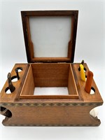 MCM Wooden Humidor Pipe Rack with 6 Pipes