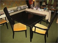 M.C.M.  Black Painted Table with (4) Chairs