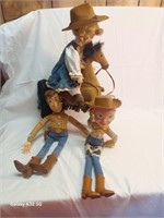 Toy Story Dolls and Flocked Horse and Rider