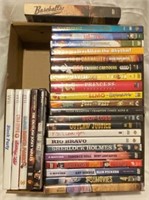 LOT OF (24) DVDS AND (3) WII GAMES