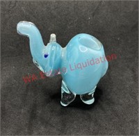 Glass pipe light blue elephant (living room)