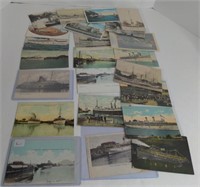 Lot of Vintg. Steamships Michigan City Cards