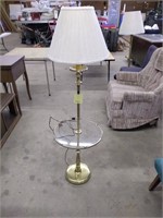 Floor lamp with table built in