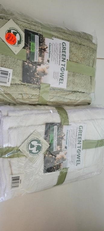 2 sets of GREEN towels