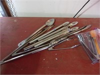 Assorted Serving Tongs and Spoon