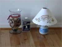 Candle holder, oil lamp & oil