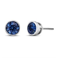 14K White Gold 1.0 ct Blue Lab Grown Diamond Stud