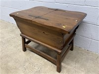 Pine Doughbox Form End Table