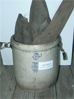 6-gallon SP&S Co. stoneware crock with handles