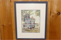 Walter Campbell Blue House Framed Picture