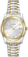 Bulova Men's Two-Tone Bracelet Watch Silver