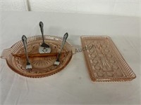 Pair of Pink Depression Glass Dishes