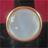 14k Gold Ring with Moonstone, sz 10, 0.37ozTW
