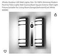 2Packs Outdoor LED Wall Lights, 16in