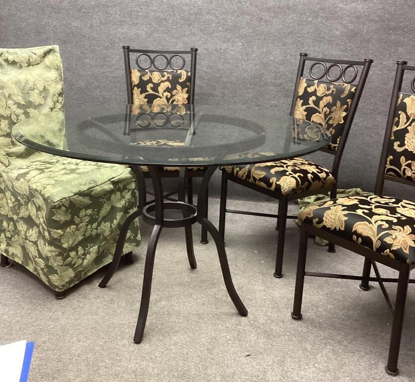 Glass Top Table and 4 Chairs